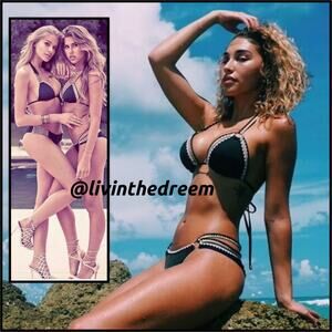 Beach Bunny 2016 Madagascar Like Bikini Black & Gold XL SET